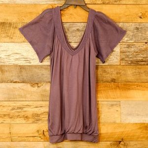 Purple V Neck Shirt